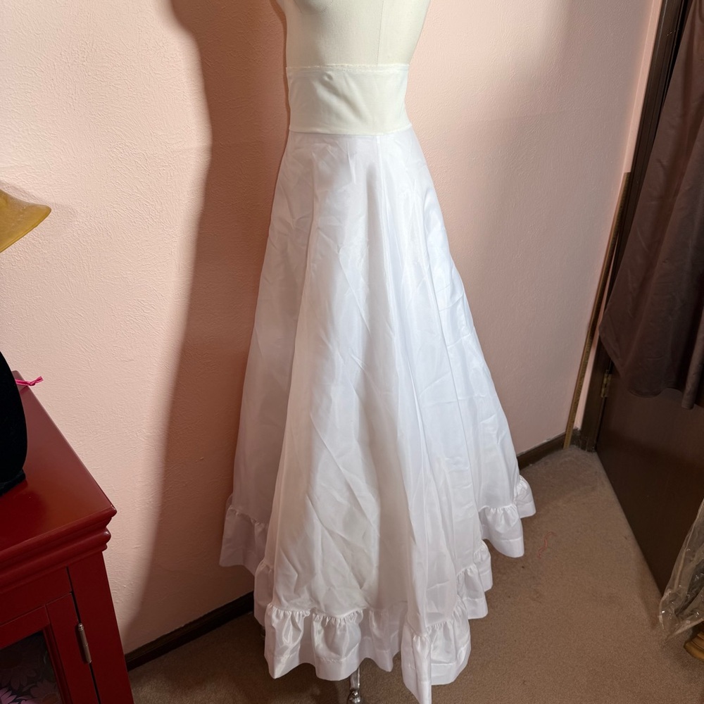 Vintage 1940 50 Retro High Waisted Full A-line Crinoline Long Slip Skirt - Picture 11 of 17